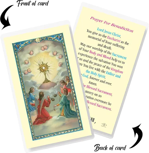 Vista 5 de Collar católico de Escapularios Morados Tarjeta de oración de bendición laminada Oración del Señor Escapulario morado de bendición y protección