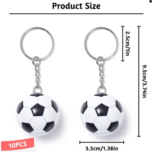 Vista 2 de 10 llaveros de pelota de fútbol, mini llavero de fútbol, llavero de pelota deportiva para recuerdos de fiesta, recuerdo de equipo, recompensas