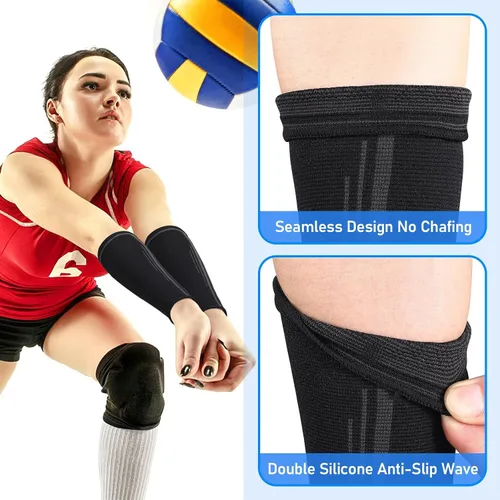 Vista 5 de TOBWOLF 1 par de mangas de brazo de voleibol, mangas de compresión de voleibol, mangas de antebrazo deportivas, mangas de antebrazo para pasar
