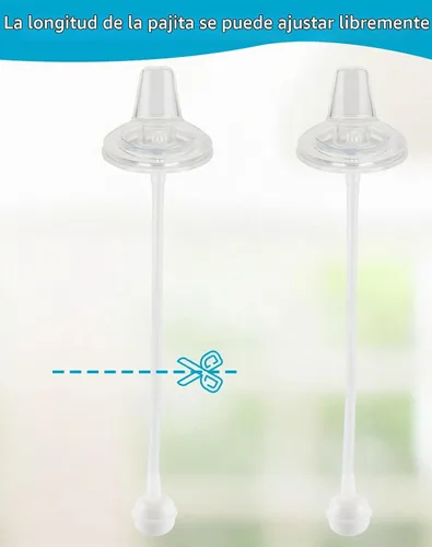 Vista 7 de Kit de conversión de boquilla suave para copa de aprendiz NUK, kit de transición para niños pequeños con boquilla de silicona para sorber, popote
