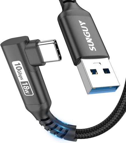 Vista 9 de SUNGUY Cable USB C 3.1 Gen 2 de 3 pies, ángulo recto Android Auto USB C, carga rápida 3A y cable de sincronización de datos de 10 Gbps compatible