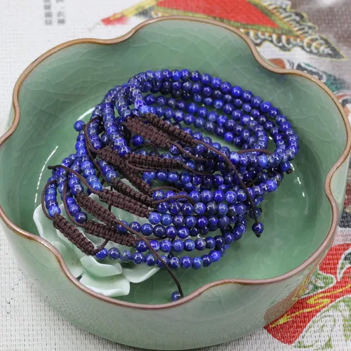 Vista 5 de Pulsera de borla de macramé trenzada ajustable con cuentas redondas de 0.157 pulgadas (0.157 in)