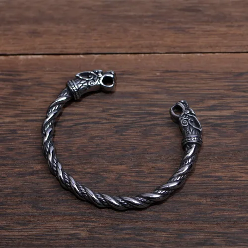 Vista 6 de Pulsera vikinga de acero inoxidable para hombre, joyería de talismán para hombres