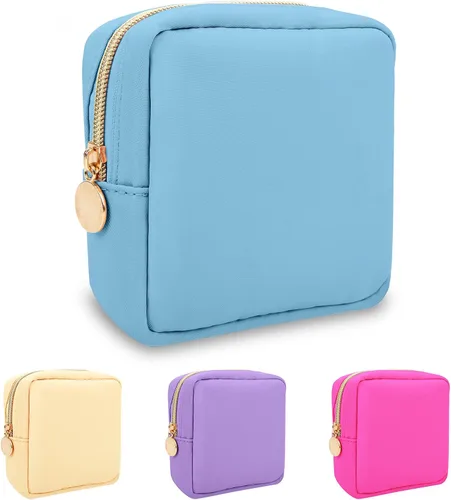 Vista 113 de izuzta Nylon Lager Pequeño Slim Mini Maquillaje Bolsa Organizador, Beige, Viajes