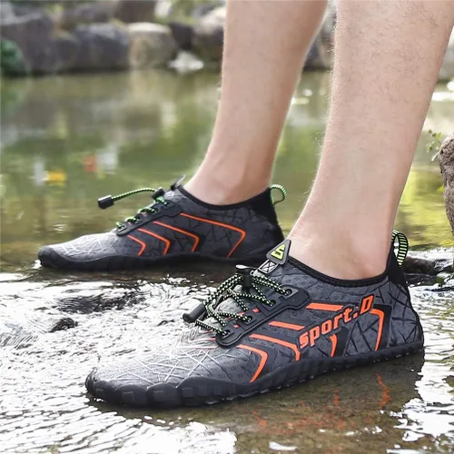 Vista 3 de UBFEN Zapatos acuáticos para natación, para hombre y mujer, para deportes de playa, secado rápido, descalzos para navegación, pesca, buceo, surf