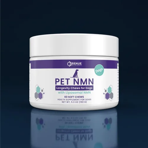 Vista 5 de Renue By Science PET NMN Longevity - Masticables para perros - NMN liposomal, trans-resveratrol, glucosamina, MSM, condroitina, masticables suaves