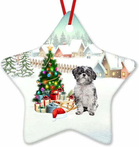 Vista 12 de Prezzy Airedale Terrier - Adorno para decoración de árbol de Navidad, regalos lindos para amantes de los perros, para familiares y amigos, nuevo
