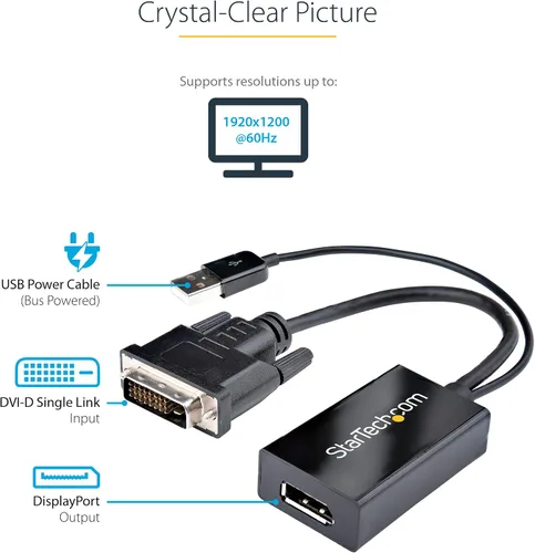 Vista 4 de StarTech Utilice este convertidor Dvi a Displayport para conectar su computadora Dvi a un Dp Monit