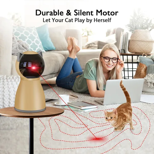 Vista 6 de Valonii Juguete Láser Interactivo Automático para Gatos de Interior, Juguetes Láser Recargables de Trayectoria Real Aleatoria