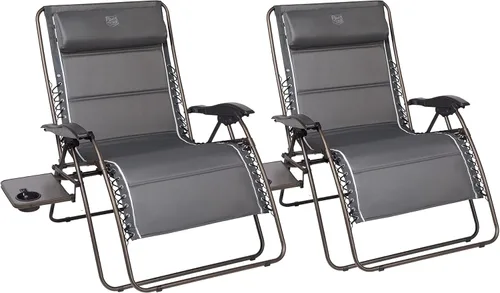 Vista 13 de TIMBER RIDGE Silla reclinable de gravedad cero extra grande, de 33 pulgadas de ancho XXL, con mesa auxiliar, silla de salón acolchada completa