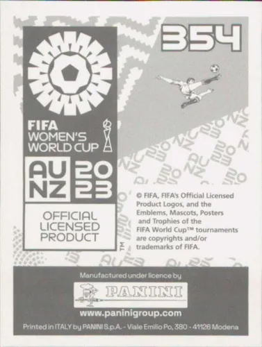 Vista 2 de Pegatinas de la Copa Mundial Femenina de Panini FIFA 2023 #354 Sherida Spitse Países Bajos Mini Pegatina de Futbol de Fútbol