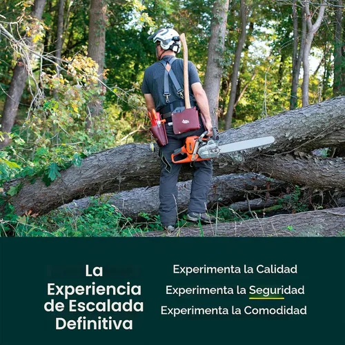 Vista 6 de Kit de Cinturón de Cuero para Tala Weaver Arborist, Cinturón de Herramientas de Cuero Latigo con Tirantes, Accesorio de Arborista, Cinturón