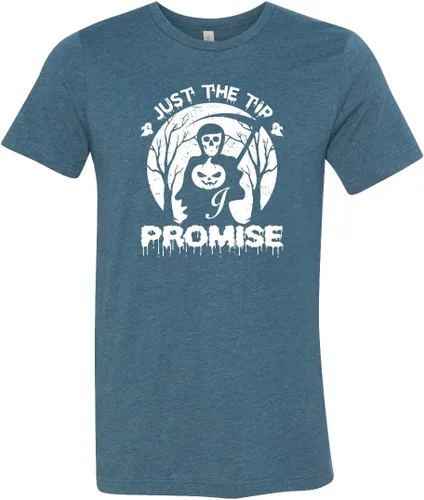 Vista 2 de Just the Tip I Promise Shirt, Funny Halloween Shirt, Grim Reaper Shirt, Spooky Season Shirt, Funny Spooky Tee, Halloween Outfit