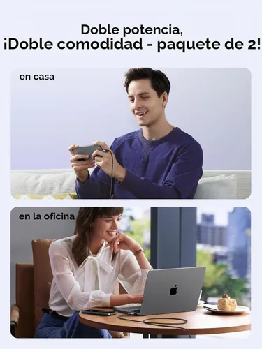 Vista 8 de UGREEN - Cable USB C de 240 W, 2 unidades, carga rápida para portátiles