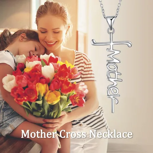 Vista 6 de NanaMotherDaughter Cross Faith Necklace Gifts for Nana from Grandson Granddaughter Mother's Day Christmas Jewelry Gifts