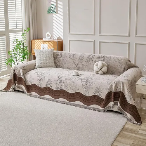 Vista 16 de DREAMINGO Funda para sillón reclinable con estampado floral verde y botánico de jacquard, 1 cojín, acogedora funda de felpilla para sala de estar
