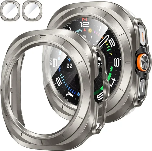 Vista 17 de Tensea [Paquete de 2]: Funda protectora de pantalla para Samsung Galaxy Watch FE 2024/5 2022/4 2021, accesorios de 1.57 pulgadas, cubierta