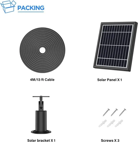 Vista 7 de OLAIKE Panel solar para batería Ring Stick Up Cam y enchufe, cable impermeable de 12 pies, fuente de alimentación continua, no necesita reemplazo