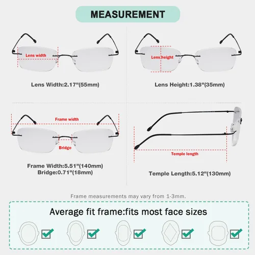 Vista 3 de Eyekepper Rimless Reading Glasses Women, Readers Frameless Wireless Magnifying Cheaters, Womens Reader Eyeglasses, Scratch Resistant for