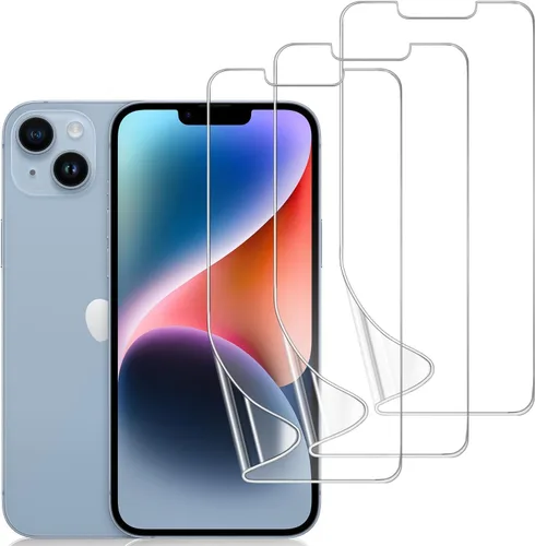 Vista 8 de Paquete de 3 protectores de pantalla de TPU para iPhone 13/13 Pro de 6.1 pulgadas, película de hidrogel transparente HD transparente suave