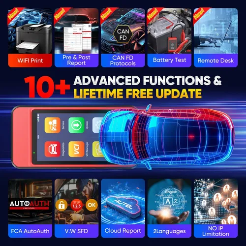 Vista 8 de Autel Escáner MaxiDiag MD909 PRO OBD2, lector de códigos de automóvil MD909PRO 2026, herramienta de diagnóstico de todos los sistemas, 11 servicios