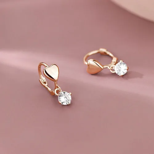 Vista 5 de SLUYNZ Aretes de aro de plata de ley con forma de corazón pequeño para mujer
