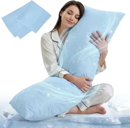 Vista 9 de ELNIDO QUEEN Almohada corporal con funda de almohada - Almohada de cama larga suave para adultos - Relleno de almohada de cuerpo completo Negro