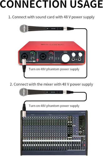 Vista 2 de M1 Preamplificador de Micrófono en Línea, Amplificador Preamplificador de Micrófono con Ganancia de 28dB para Micrófonos Dinámicos y de Cinta