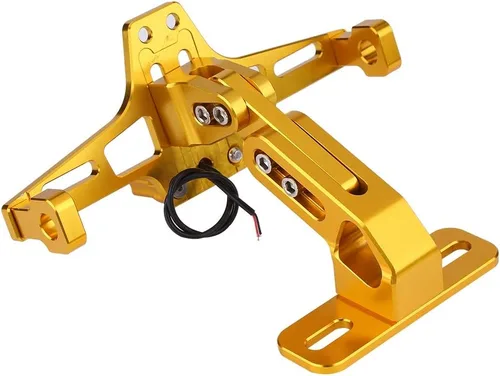Vista 3 de Y-AMAHA BWS R25 R3 MT03 MSX - Soporte universal para placa de matrícula de motocicleta, marco de matrícula ajustable de aluminio con luz LED