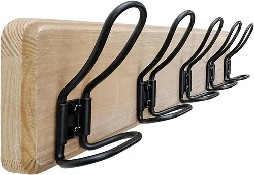 Vista 13 de Dseap Perchero para Abrigos Montado en Pared - Perchero Resistente de Estilo Granja Rural con 5 Ganchos de Alambre para Ropa, Sombrero, Chaqueta