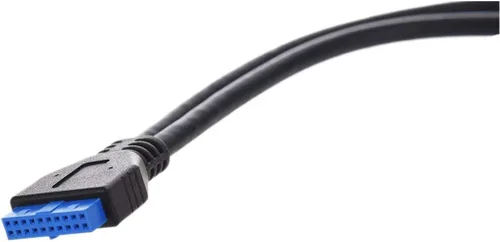 Vista 3 de MaxLLTo 2 puertos 7.9 in longitud USB 3.0 tipo A hembra a la placa base de 20 pines adaptador de cable negro 1 pieza