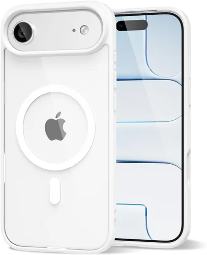 Vista 193 de oakxco Funda magnética transparente compatible con Magsafe, bonita funda delgada y transparente de poliuretano termoplástico no amarillenta, carcasa