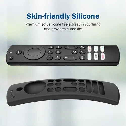 Vista 2 de LEFXMOPHY Funda para televisores inteligentes universales Toshiba e Insignia con 6 botones de acceso directo a distancia de silicona negra