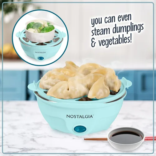 Vista 5 de [Usado] Nostalgia Olla eléctrica retro grande para huevos duros, 7 capacidades, escalfado, revuelto, tortillas, blancos, sándwiches, para dietas