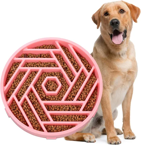 Vista 15 de WHIPPY Cuenco para perros de alimentación lenta, diseño de laberinto de rompecabezas para reducir la velocidad de comer, capacidad de 3 tazas Negro