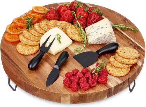 Vista 8 de Tabla de servir grande Twine, accesorios para tablas de charcutería, bandeja de servir para aperitivos, tabla de cortar grande, bandeja de servir