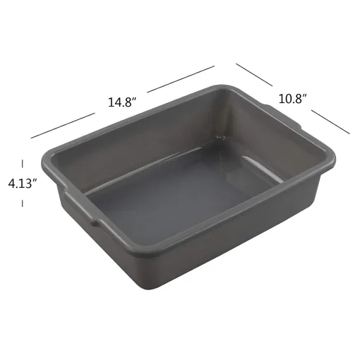 Vista 3 de 4 paquetes de 8 litros gris comercial autobús tina caja de la bandeja del totalizador