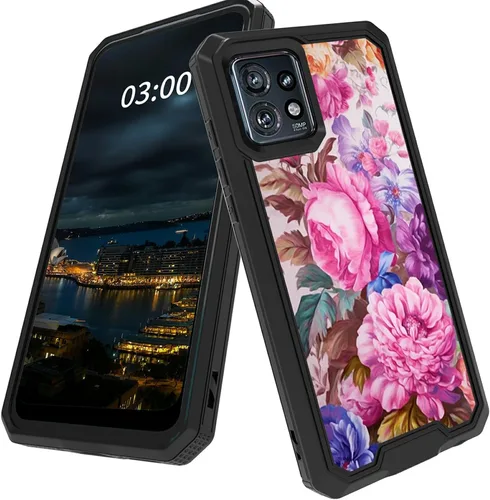Vista 19 de Funda para Motorola Edge Plus para Moto Edge Plus 2023 con diseño de patrón de mariposa artística a prueba de caídas de policarbonato duro de doble