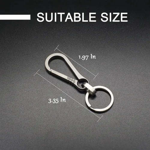 Vista 2 de LamChyar Llavero de titanio, clip de liberación rápida con 1 llavero, clip de mosquetón pequeño, el maravilloso regalo para hombres y mujeres, Tono