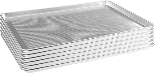 Vista 14 de HARDURA - Bandeja de aluminio para hornear de 18 pulgadas de largo x 13 pulgadas de ancho x 1 pulgadas de alto, 12 paquetes, para horno en panadería
