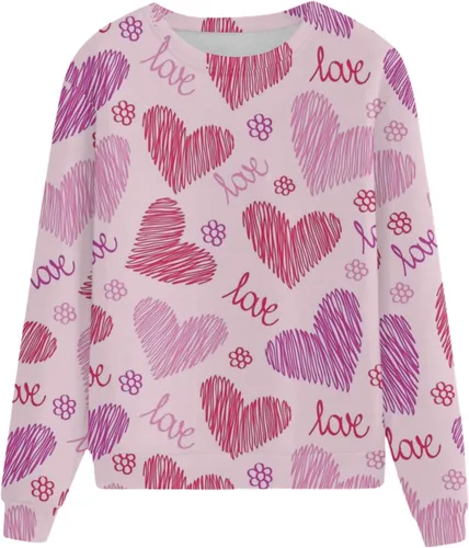 Vista 3 de HUCHPI Sudaderas para mujer, a la moda, holgadas, ajustadas, de manga larga, cuello redondo, cómodas y cálidas
