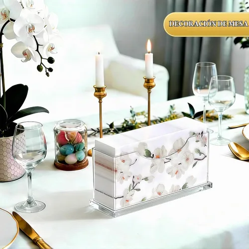 Vista 3 de Servilletero para toallas de invitados para baño, transparente, impermeable, vertical, desechable, servilletas, bandeja para toalla de mano, bandeja