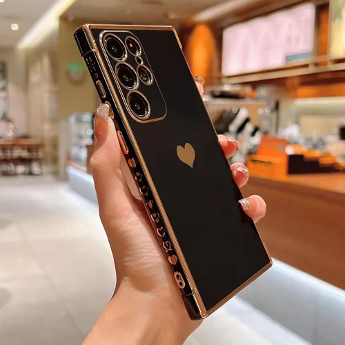 Vista 185 de phylla Funda de teléfono compatible con Samsung Galaxy A12 de 6.5 pulgadas, lindo corazón chapado en oro, elegante funda de lujo para mujer