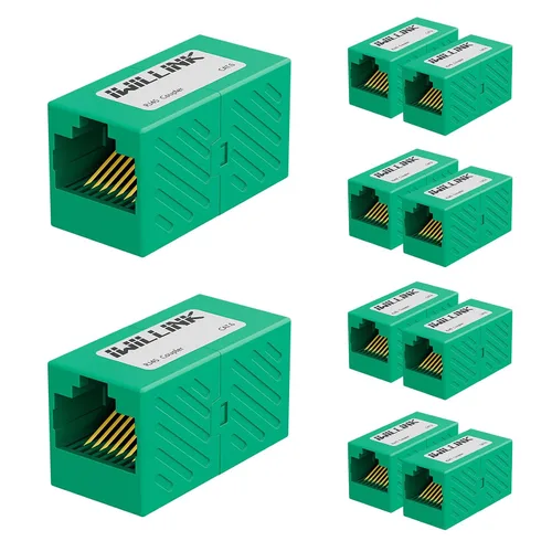 Vista 14 de iwillink Conector Ethernet RJ45, conector hembra a hembra RJ45 para cable Ethernet Cat7 Cat6 Cat5e Cat5, adaptador extensor, paquete de 5, negro