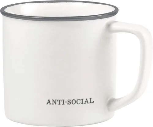 Vista 13 de Santa Barbara Design Studio Tazas de café en blanco y negro con diseños cara a cara, taza de cerámica, 16 onzas, 5 minutos más color fantasía