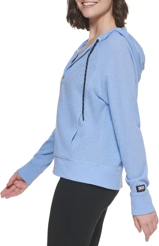 Vista 3 de DKNY Sudadera con capucha de malla Sprint con cremallera para mujer