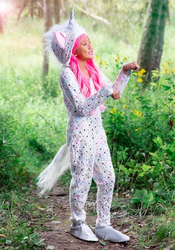 Vista 3 de Disfraz de unicornio mágico para niñas Multicolor