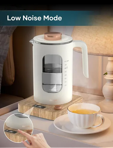 Vista 8 de INTASTING Hervidor de té eléctrico, hervidor eléctrico con infusor de té, control de temperatura de perilla de ±1 ℉, vidrio sin BPA, calentamiento