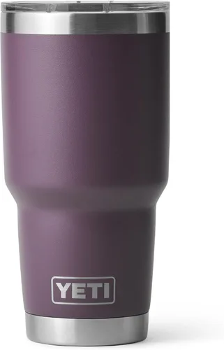 Vista 8 de YETI Rambler - Vaso de 30 oz, acero inoxidable, aislado al vacío con tapa MagSlider, color carmesí Amarillo
