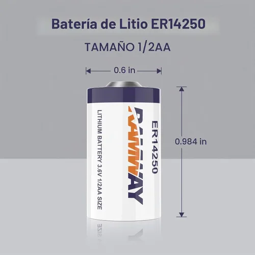 Vista 3 de KBT KEEP BETTER TECH RAMWAY ER14250 - Batería de litio de 3,6 V, tamaño 1/2 AA LS14250, 1200 mAh de alta capacidad, baterías de litio Li-SOCL2